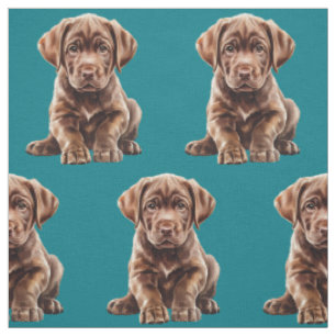 Chocolate Labrador Retriever Dog Fabric