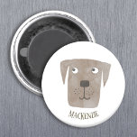 Chocolate Labrador Retriever Dog Fun Personalized Magnet<br><div class="desc">Featuring a playful watercolor painting of a Chocolate Labrador Retriever dog,  sure to bring a smile to your face. Makes a great gift for a dog lover or Chocolate Labrador Retriever owner.  Original art by Nic Squirrell.  Make it unique by changing the name or text.</div>