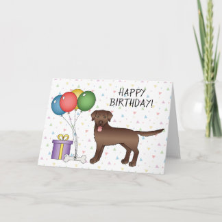 Chocolate Labrador Retriever Dog Happy Birthday Card