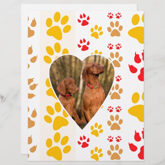 Chocolate Labrador Retriever Dog Hearts Paw Print (Front/Back)