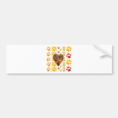 Chocolate Labrador Retriever  Dog Hearts Paw Print Bumper Sticker