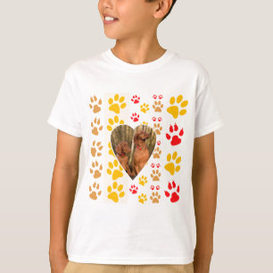 Chocolate Labrador Retriever Dog Hearts Paw Print T-Shirt