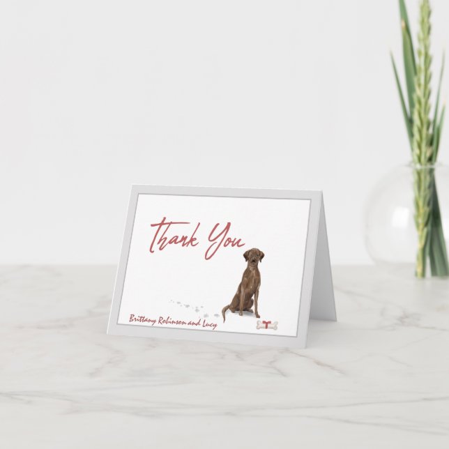 Chocolate Labrador Retriever Dog Personalize       Thank You Card (Front)