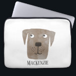 Chocolate Labrador Retriever Dog Personalized Laptop Sleeve<br><div class="desc">A funny Chocolate Labrador Retriever dog to make you smile.
Change or remove the name to customize.  Original art by Nic Squirrell.</div>