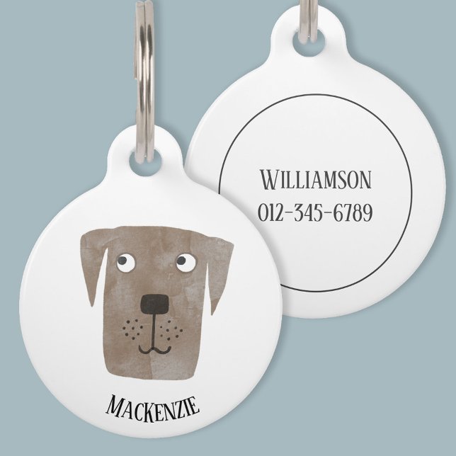 Chocolate Labrador Retriever Dog Personalized Pet ID Tag (Creator Uploaded)