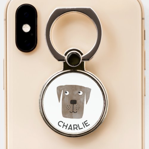 Chocolate Labrador Retriever Dog Personalized Phone Ring Stand