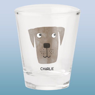 Chocolate Labrador Retriever Dog Personalized Shot Glass