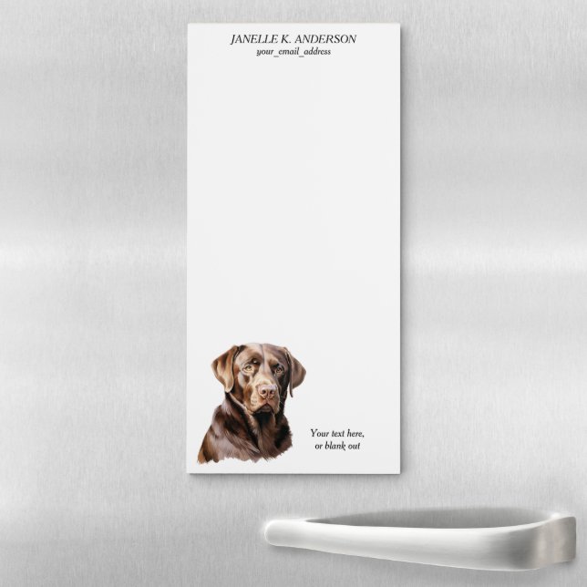 Chocolate Labrador Retriever Dog Portrait Magnetic Notepad (In Situ)