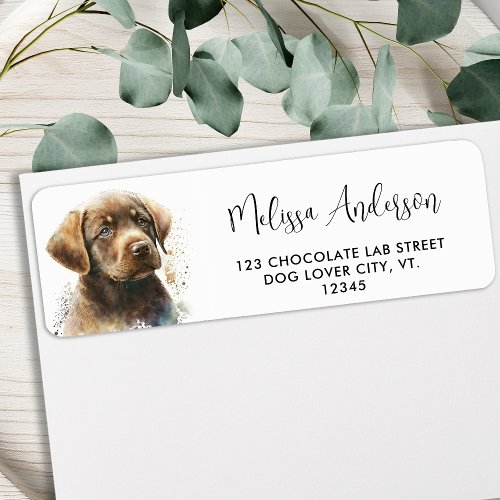 Chocolate Labrador Retriever Dog Return Address Label