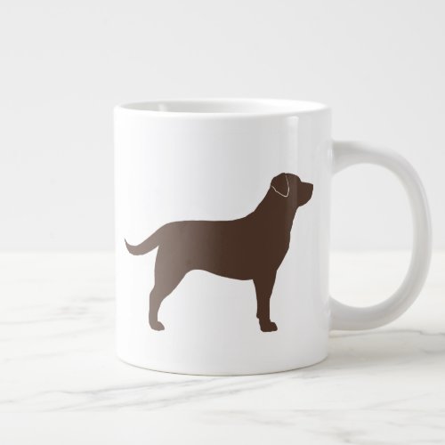 Chocolate Labrador Retriever Dog Silhouettes Large Coffee Mug