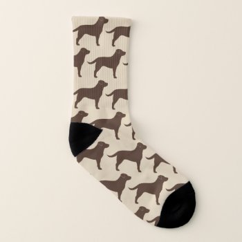 Chocolate Labrador Retriever Dog Silhouettes Socks by jennsdoodleworld at Zazzle