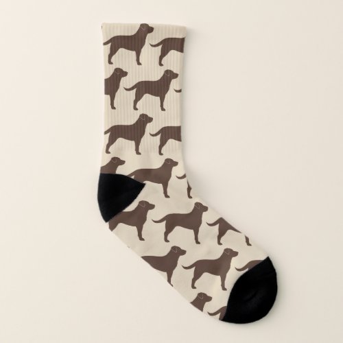 Chocolate Labrador Retriever Dog Silhouettes Socks