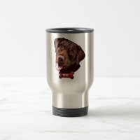 Chocolate labrador retriever dog travel mugs