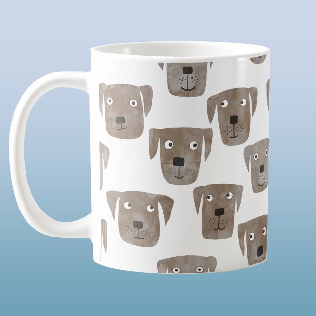Chocolate Labrador Retriever Dog Watercolor Coffee Mug