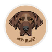 Chocolate Labrador Retriever Edible Frosting Round (Front)