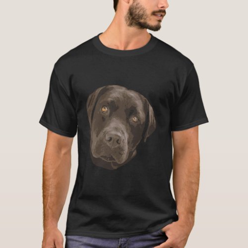 Chocolate Labrador Retriever Face T_Shirt