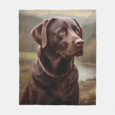 Chocolate Labrador Retriever Fleece Blanket