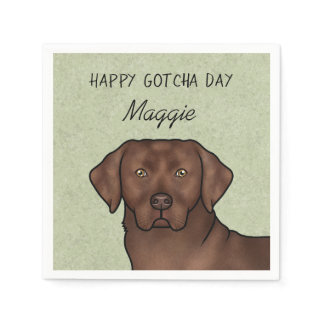 Chocolate Labrador Retriever Happy Gotcha Day Napkins