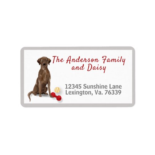 Chocolate Labrador Retriever Home Return Address   Label