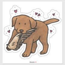 Chocolate Labrador Retriever Hunting Car Decal