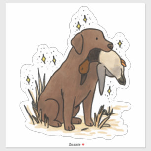 Chocolate Labrador Retriever Hunting Car Decal