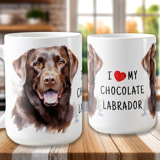 Chocolate Labrador Retriever - I Love My Dog Coffee Mug (Creator Uploaded)