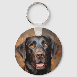 Chocolate Labrador Retriever  Keychain