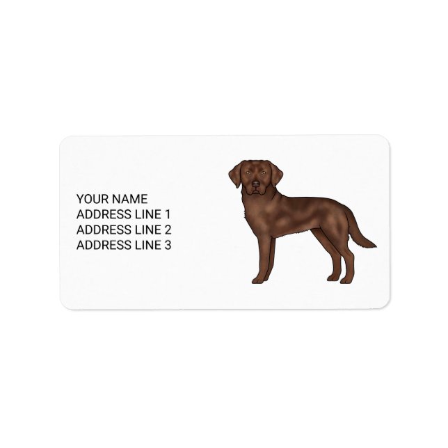 Chocolate Labrador Retriever Lab Art Custom Text Label (Front)
