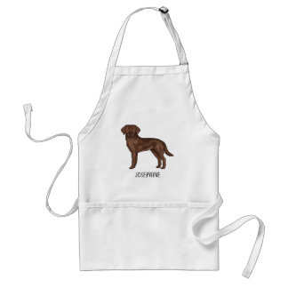 Chocolate Labrador Retriever Lab Dog Custom Name Adult Apron