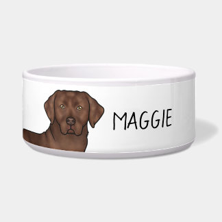 Chocolate Labrador Retriever Lab Dog Custom Name Bowl