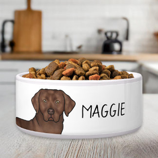 Chocolate Labrador Retriever Lab Dog Custom Name Bowl