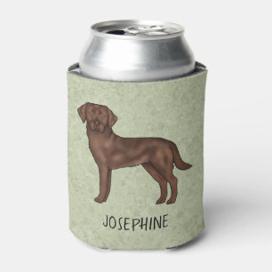 Chocolate Labrador Retriever Lab Dog Custom Name Can Cooler