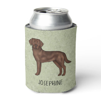 Chocolate Labrador Retriever Lab Dog Custom Name Can Cooler