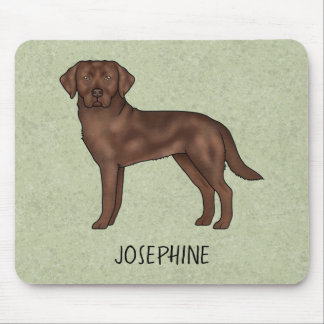 Chocolate Labrador Retriever Lab Dog Custom Name Mouse Pad