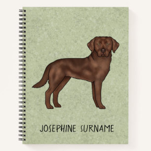 Chocolate Labrador Retriever Lab Dog Custom Name Notebook