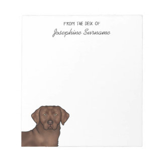 Chocolate Labrador Retriever Lab Dog Custom Name Notepad