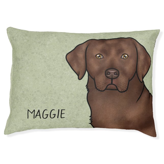 Chocolate Labrador Retriever Lab Dog Custom Name Pet Bed (Front)