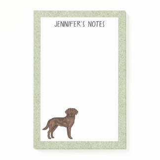 Chocolate Labrador Retriever Lab Dog Custom Name Post-it Notes