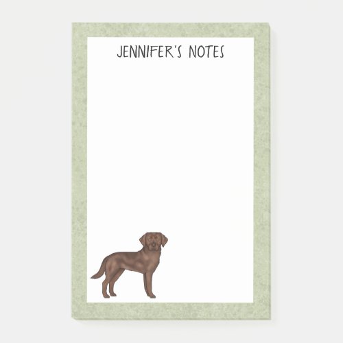 Chocolate Labrador Retriever Lab Dog Custom Name Post_it Notes