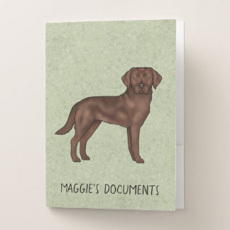 Chocolate Labrador Retriever Lab Dog Documents Pocket Folder