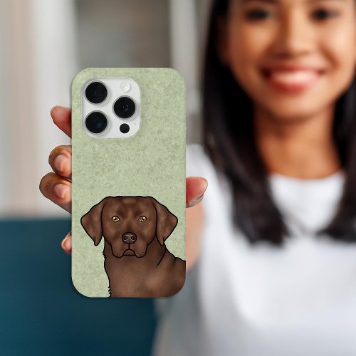 Chocolate Labrador Retriever Lab Dog Head Portrait iPhone 15 Pro Case