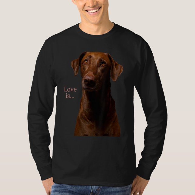 Chocolate Labrador Retriever  Lab Tee Dog Mom Dad  (Front)