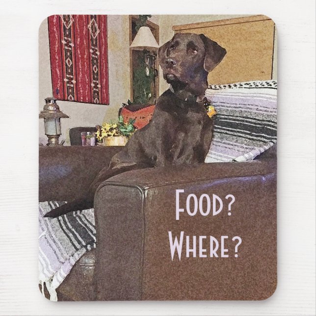 Chocolate Labrador Retriever On Chair Mouse Pad (Front)