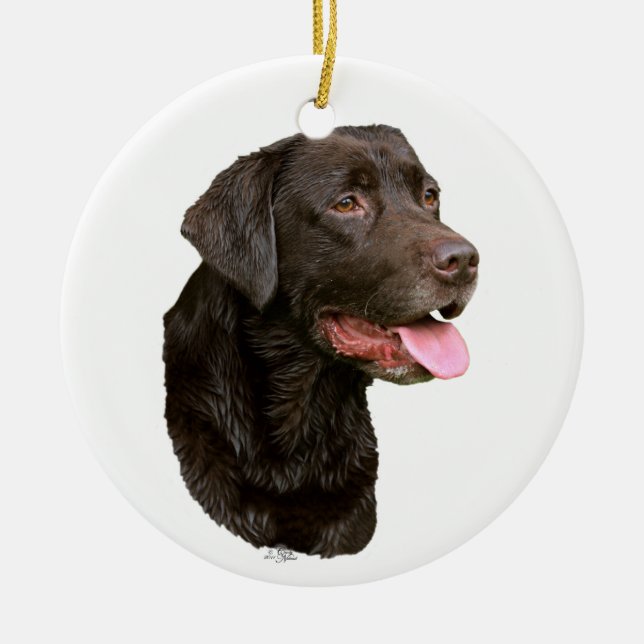 Chocolate Labrador Retriever ornament (Front)