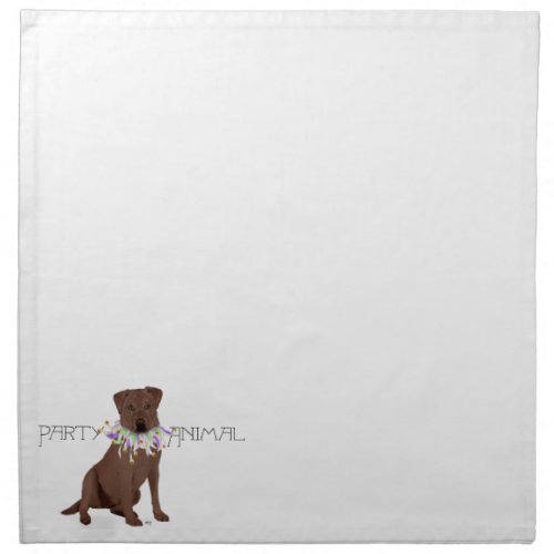 Chocolate Labrador Retriever Party Cloth Napkin