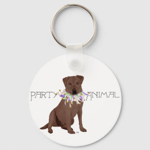 Chocolate Labrador Retriever Party Keychain