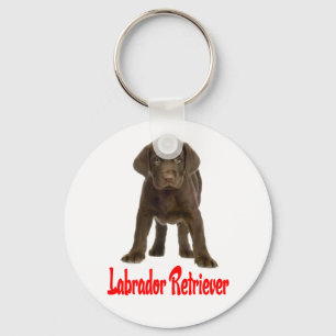 Chocolate Labrador Retriever Puppy Dog Keychain