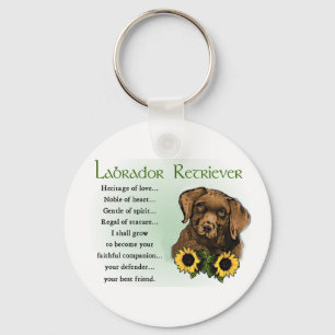 Chocolate Labrador Retriever Puppy Gifts Keychain