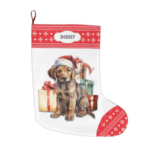 Chocolate Labrador Retriever Puppy Gifts Large Christmas Stocking