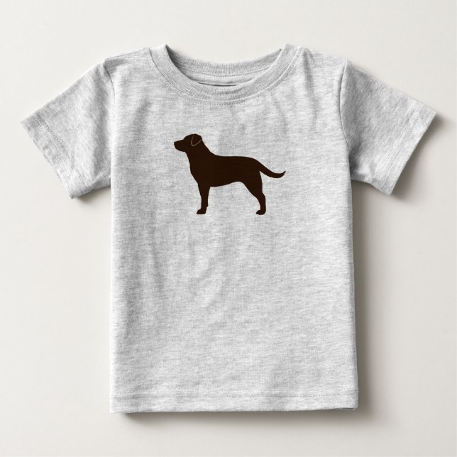 Chocolate Labrador Retriever Silhouette Brown Dog Baby T-Shirt (Front)